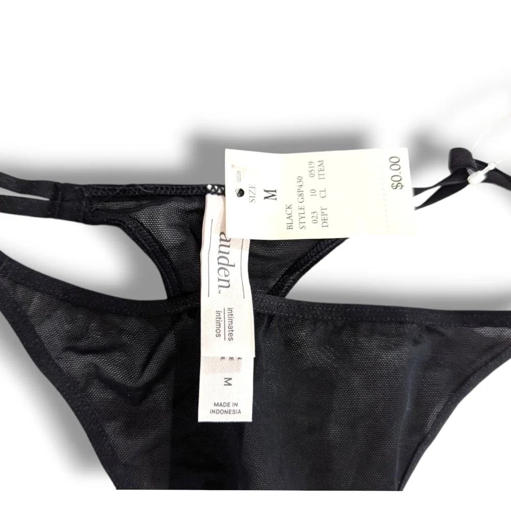 NWT Auden Black Chemise And Thong, lace, Push-up, Strappy, Size Medium - Picture 4 of 16